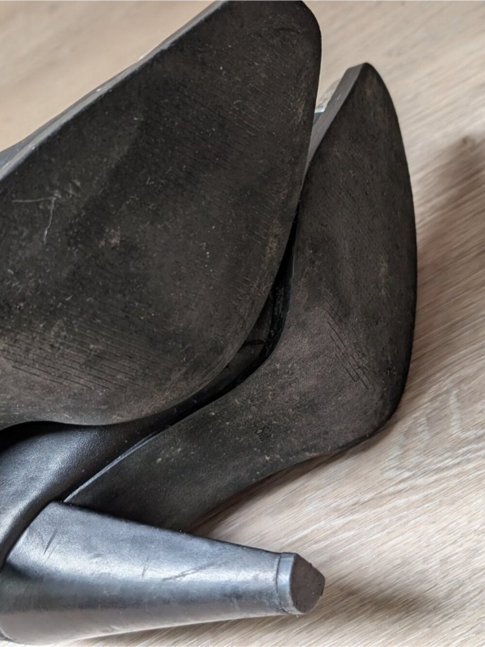 Black Leather Ankle Bootie Heel with Silver Toe Cap Western - Picture 8 of 10